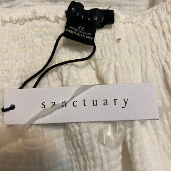 Sanctuary White Real Love Gauze blouse, size 2X - Picture 4 of 4